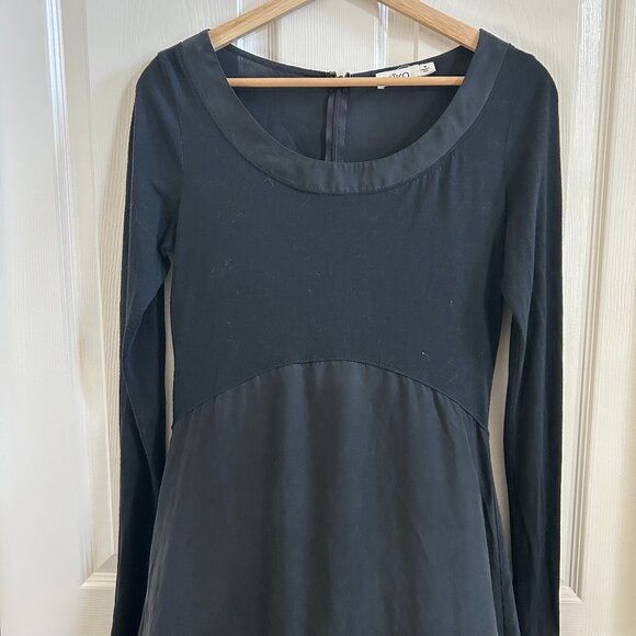 AIKO Dress Jersey Silk Panel SZM Women's Norma Black LS Flows Light Minimalist - Picture 5 of 9